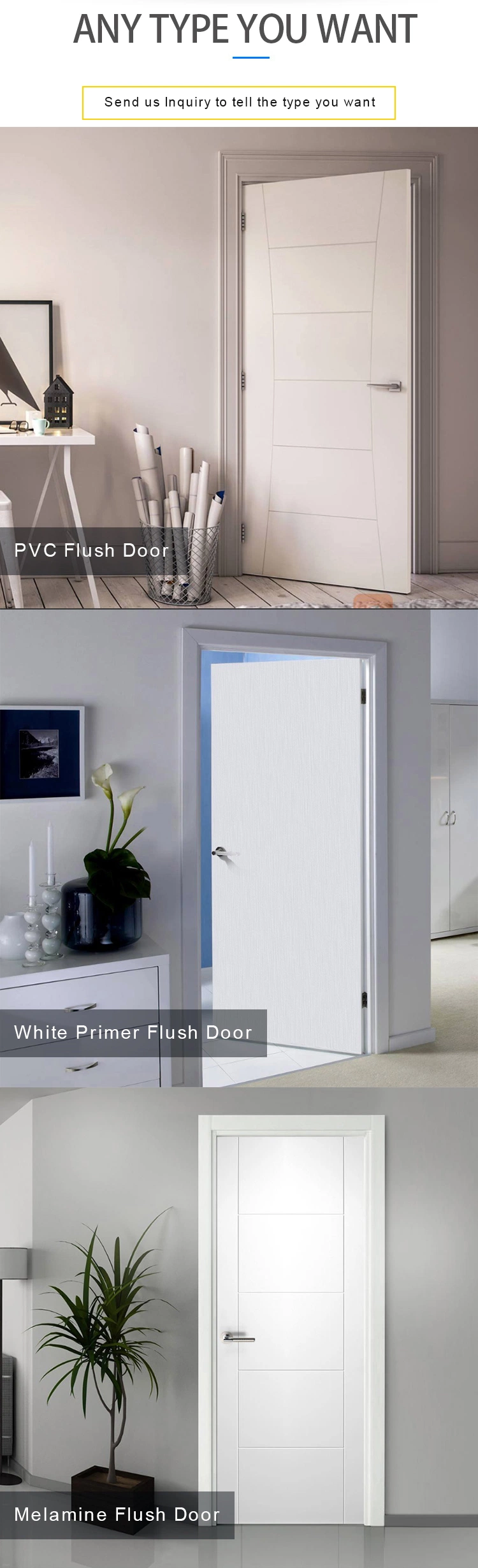 Jhk Smooth 2 Panel Prehung Interior Internal Hardwood Veneer Door