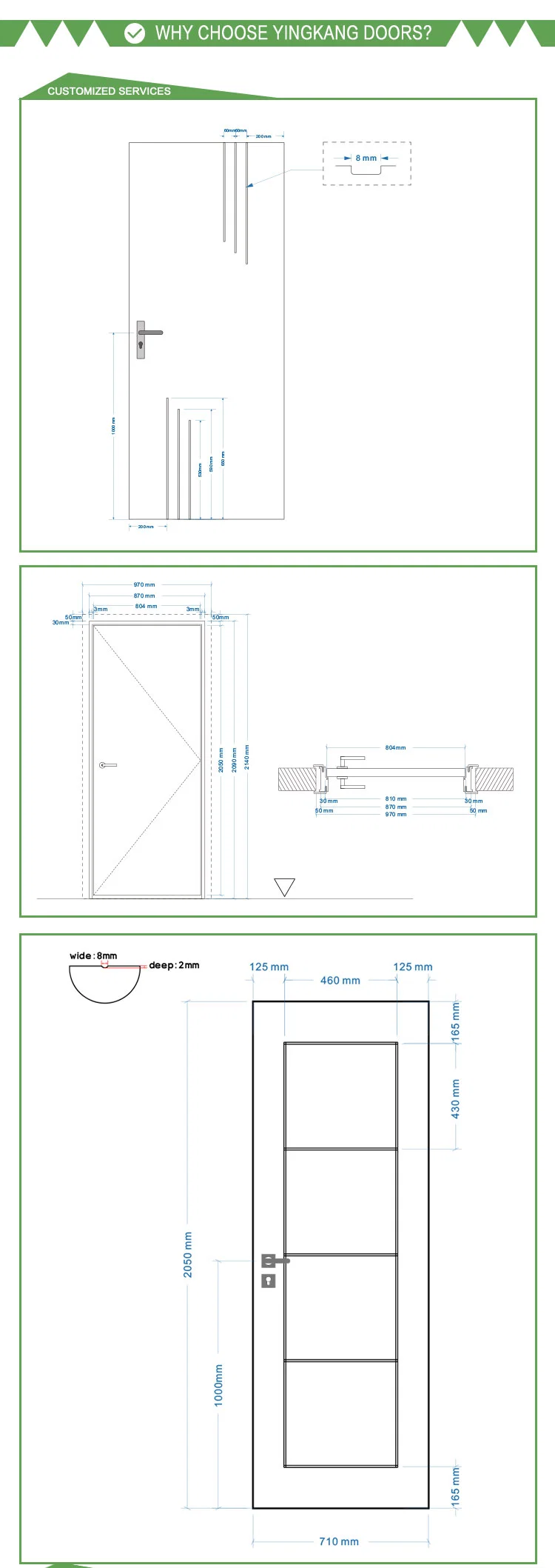 China Factory Price High Quality Doorable Wooden Door PVC Door Bathroom Interior WPC Door