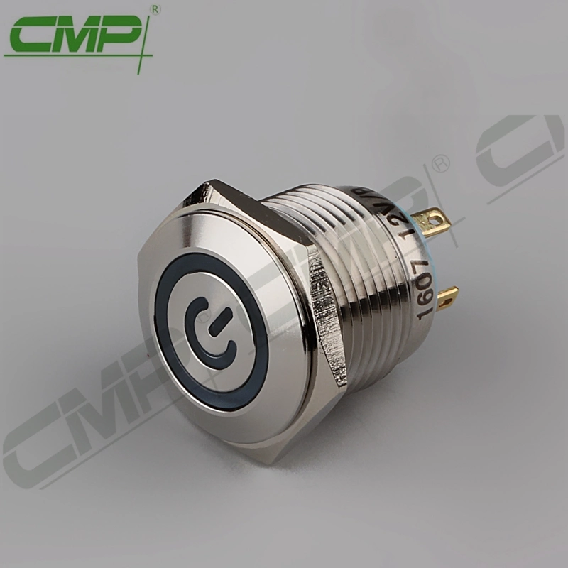 CMP waterproof Illuminated 16mm Momentary Power Switch