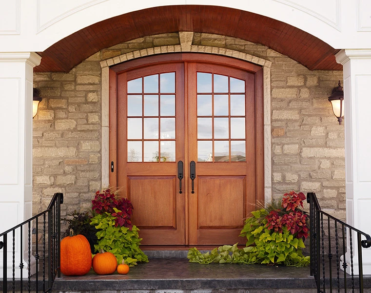 Prima Customized Entrance Door Safety Solid Oak Rubber Wood Door