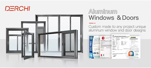 Business Building External Aluminum Frame Glass Casement Door