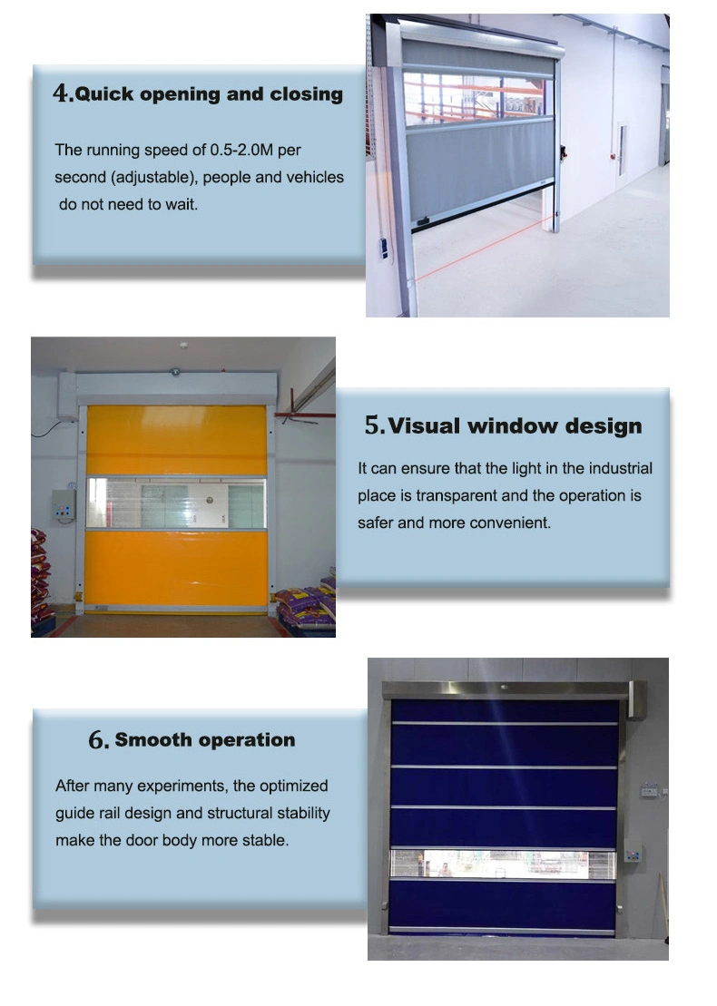 Stainless Steel Airshower Frame Roller PVC High Speed Door for External