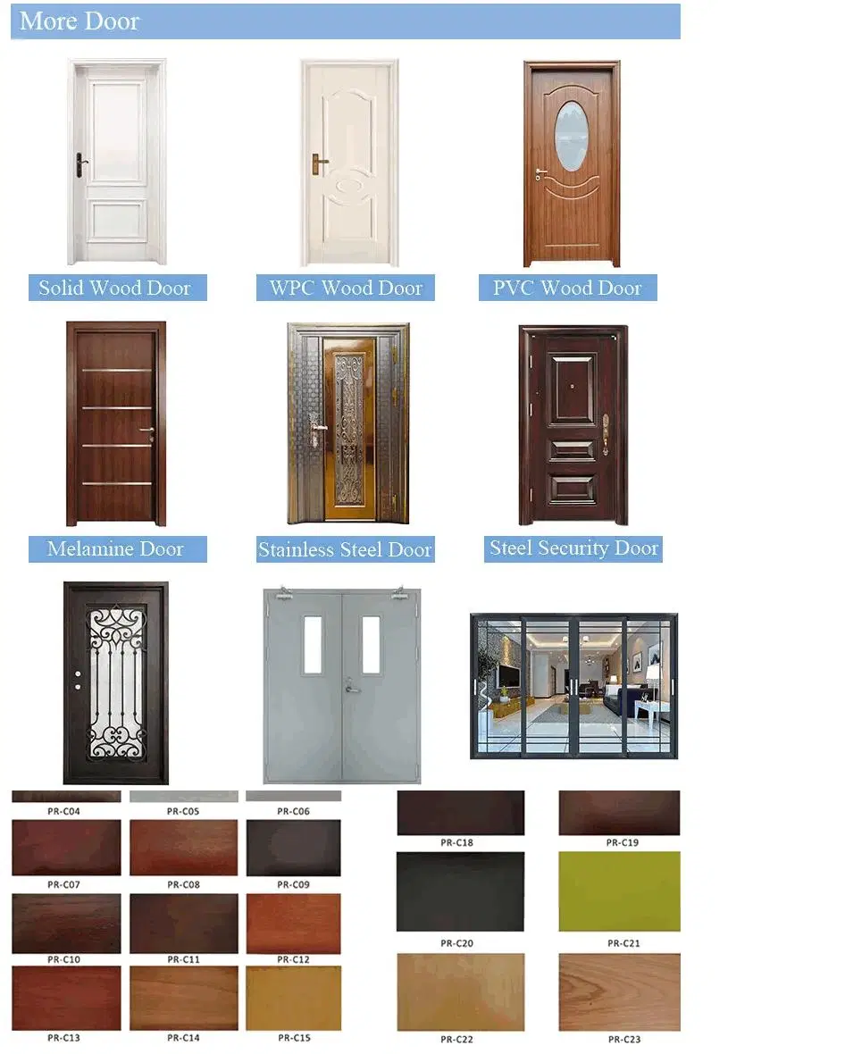 Modern Design Door Internal Bedroom Waterproof WPC PVC Solid Interior Wooden Doors