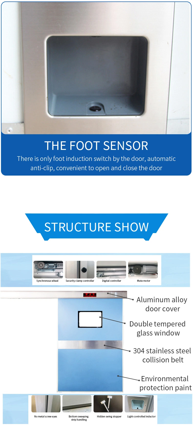 Airtight Door Manufacturers From Stock Supply Operating Room Automatic Door Single Door Laboratory Airtight Door