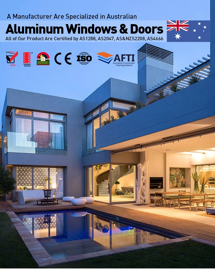 Sliding Door Double Glazed Glass Window External Exterior Soundproof Aluminum