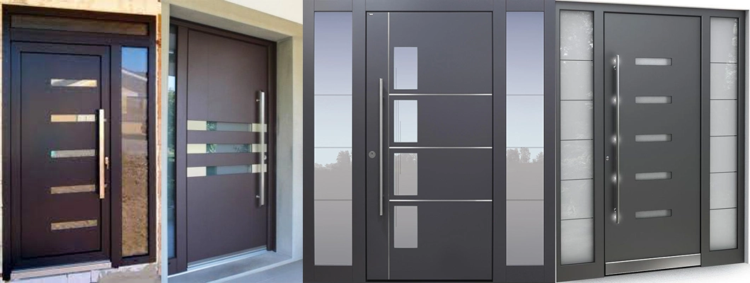 New Modern Villa Main Exterior Hurricane Impact Bullet Proof Aluminium/Aluminum Pivot Entrance Doors Price