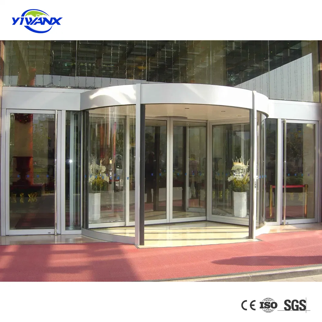 Luxury Two Wings Automatic Revolving Door for Hotel Main Entrance, Aluminum Frame