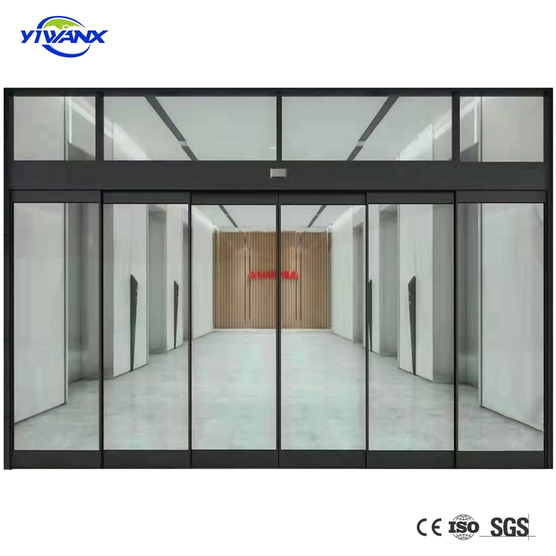 Commercial External Patio Aluminum Door Intelligent Automatic Glass Sliding Door
