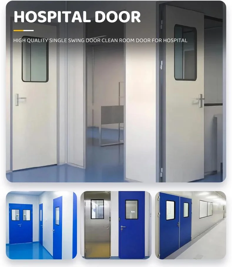 Clean Room and Hospital Industrial Manual Swing Colorful Steel Cleanroom Door