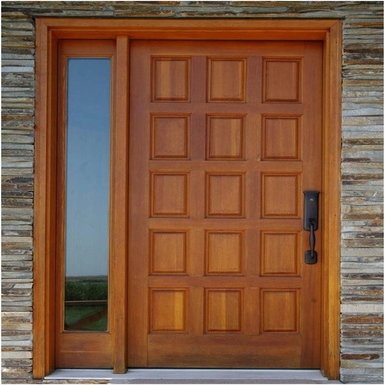 High Quality Original Factory Front Door with Sidelites Exterior Doors External Wooden Modern Glass Entry Wood Doors