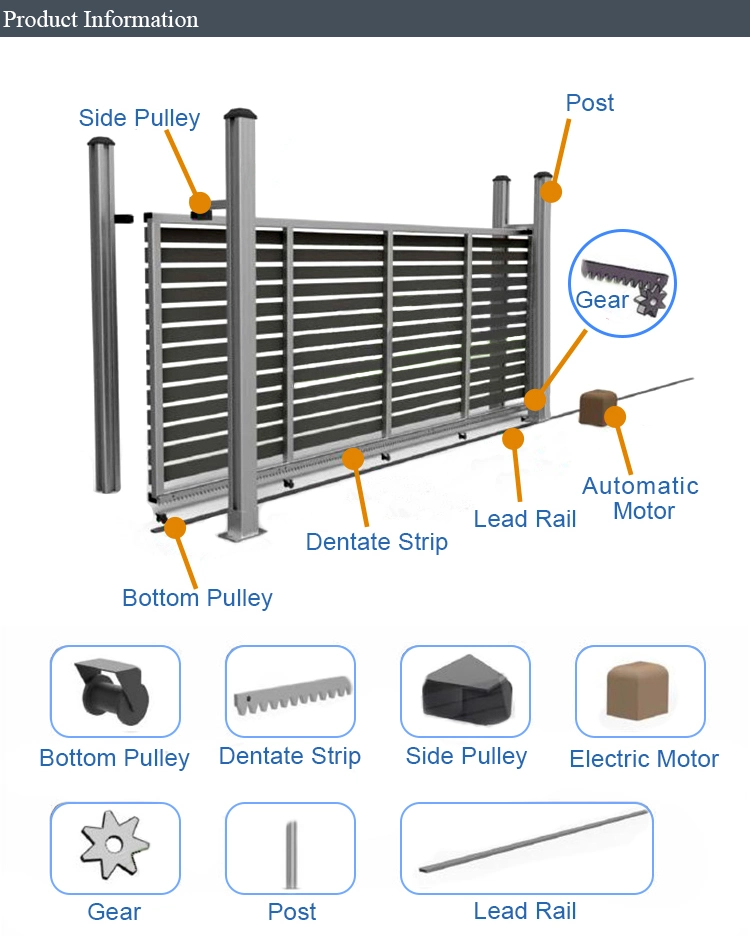 Modern House Villa External Sliding Front Main Gate Aluminum Louver Door