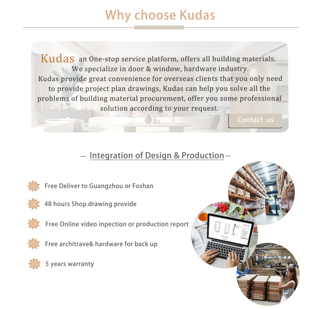 Kudas Factory Designs Interior Flush Doors Primed Linear MID-Weight Wood Door