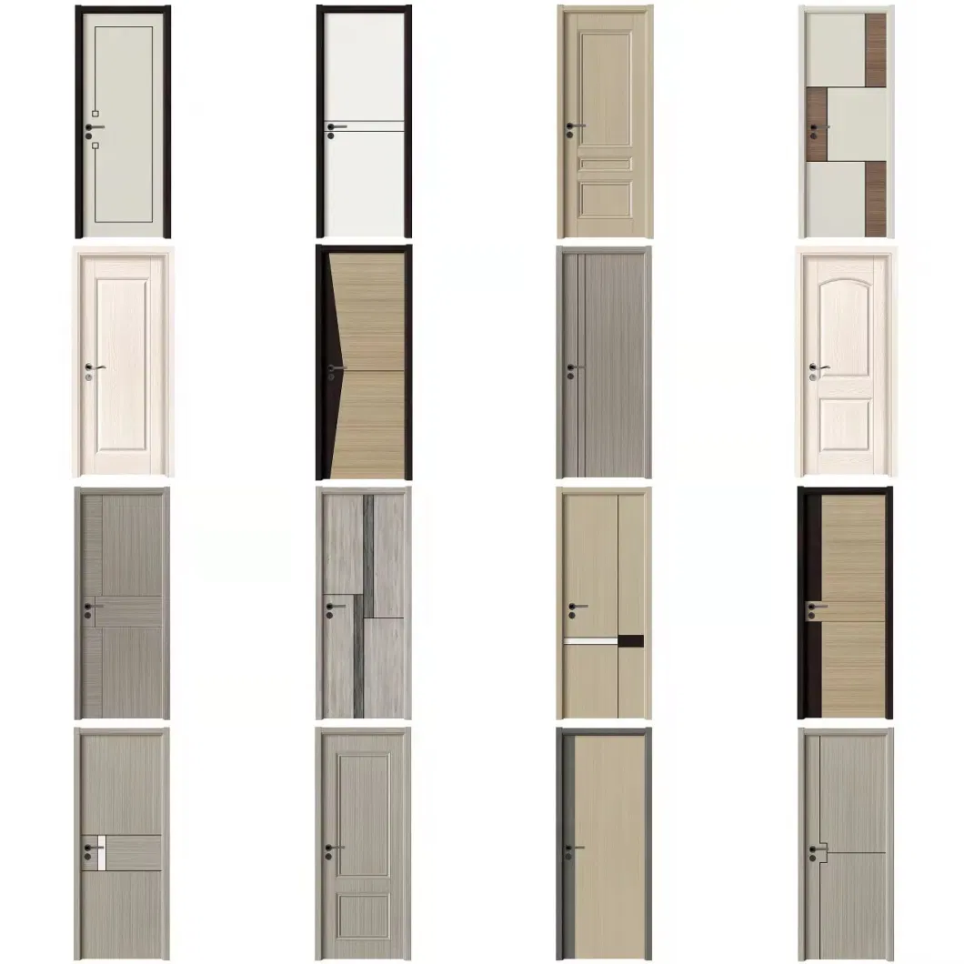 Modern Design Soundproof Hotel Door Internal Bedroom Waterproof WPC PVC Solid Interior Wooden Doors for Room