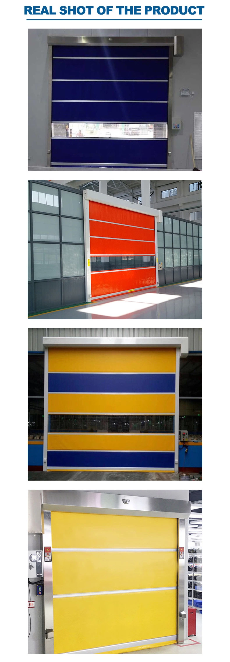 Stainless Steel Airshower Frame Roller PVC High Speed Door for External