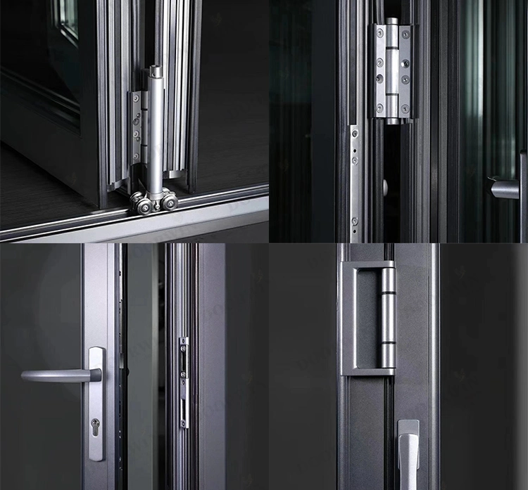 Factory Price Aluminum Glass Internal Transparent Aluminium Bi Fold Doors Folding Patio Doors Double Glass Aluminium Bifold Door