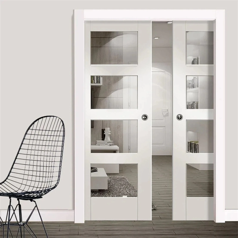 Cbmmart High Quality Internal Wooden Door Pocket Double Sliding Door for House Villa