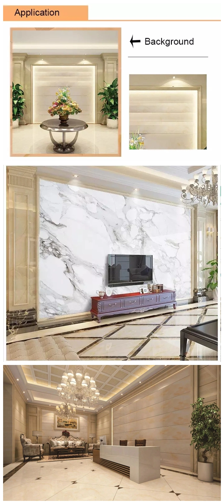 Interior Decorative PVC UV Marble Board High Glossy UV Marble PVC Wall Panels Sheet ceiling
