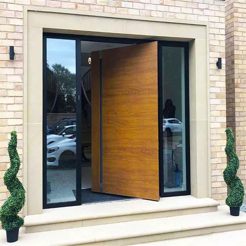 Cbmmart Customized Front Wooden Pivot Entrance Door External Wood Exterior Entry Door
