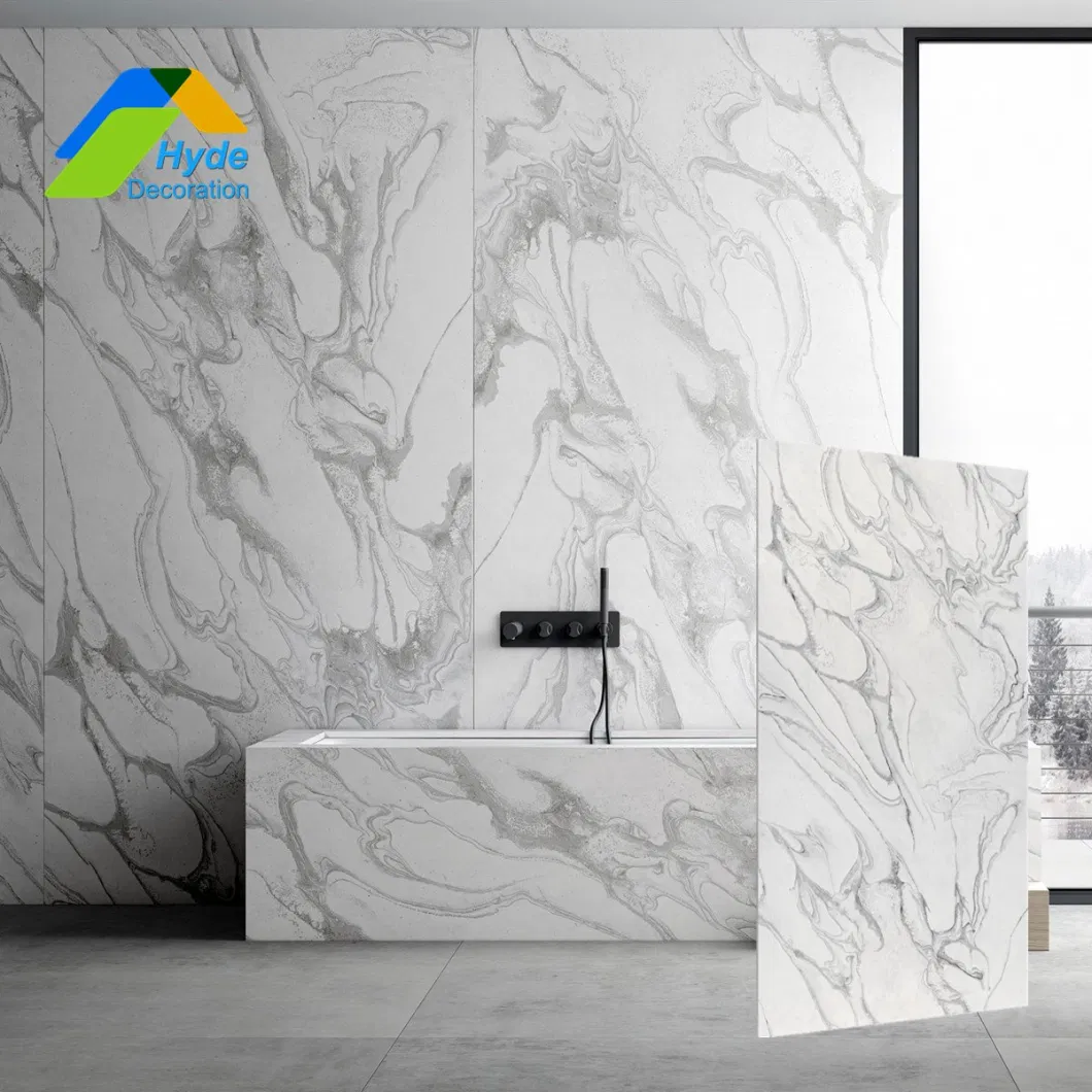 1.22X2.44m Thickness 3mm Interior Decoration Wall Panel 3D Waterproof High Glossy UV Coating PVC Marble Sheet for United Arab Emirates Oman Saudi Arabia