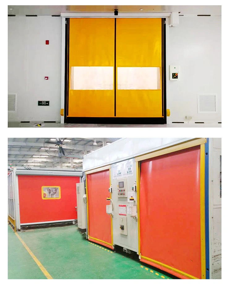 Automatic PVC Fabric Interior GMP Zipper Type Airtight Self Recovery Reset Repairing High Speed Roll up Rapid Roller Shutter Fast Acting Door for Clean Room