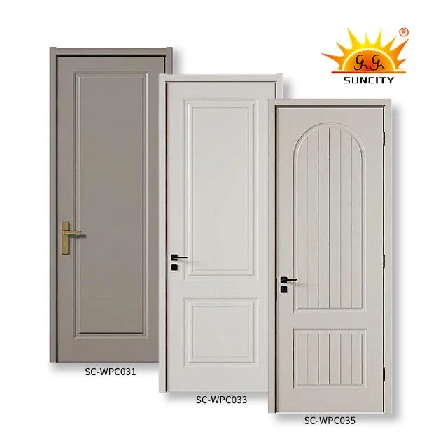 Factory Professional Wholesale PVC Melamine Full Slab Front Entry Interior Wooden Houses WPC Doors