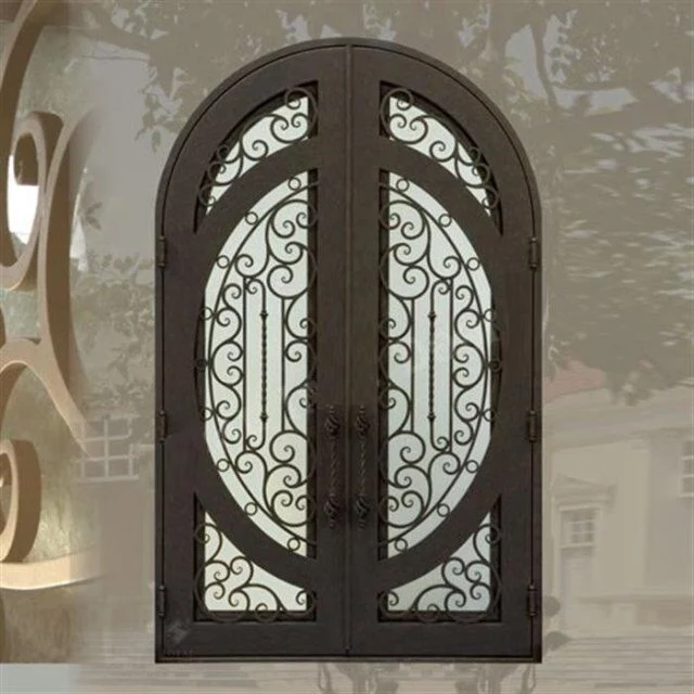 Entrance Customized Wrought Iron Swing Door