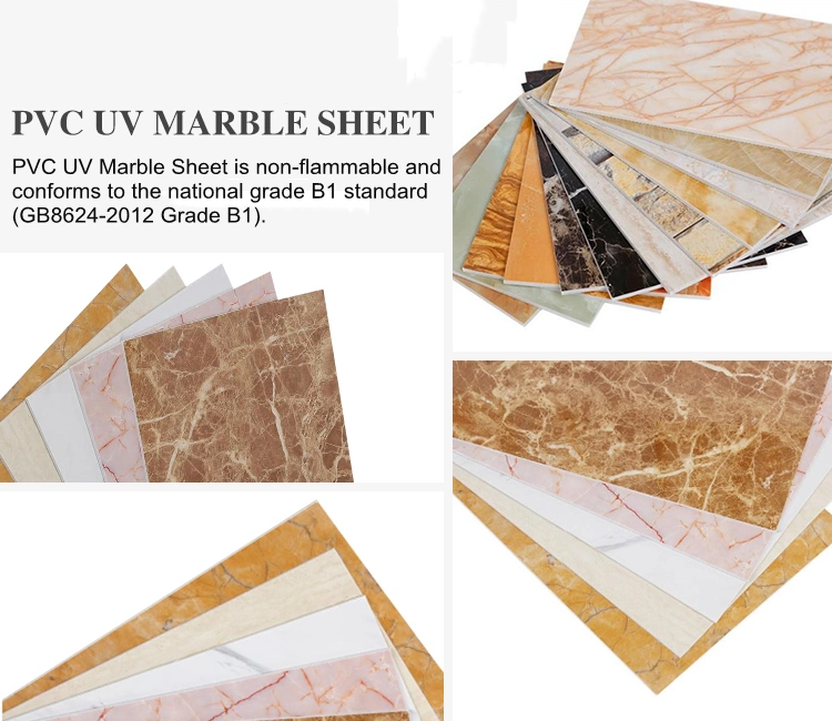 Interior Decorative PVC UV Marble Board High Glossy UV Marble PVC Wall Panels Sheet ceiling