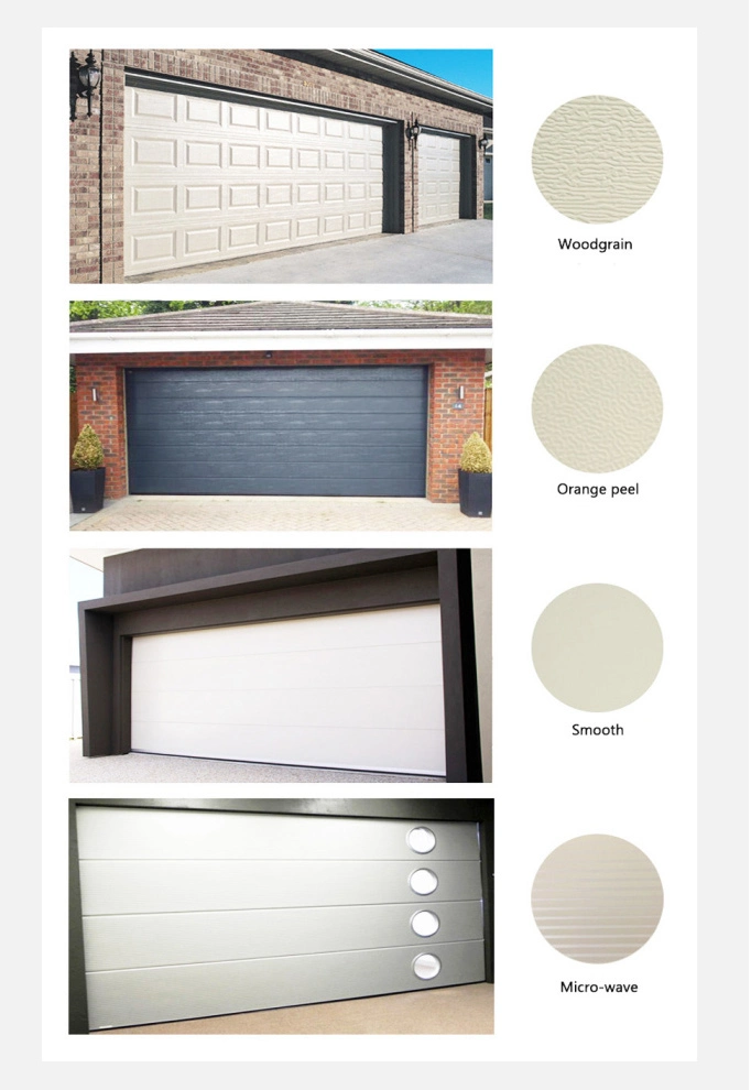 Modern Commercial Full View Light Grey Galvanized Steel Overhead Sectional Garage Doors