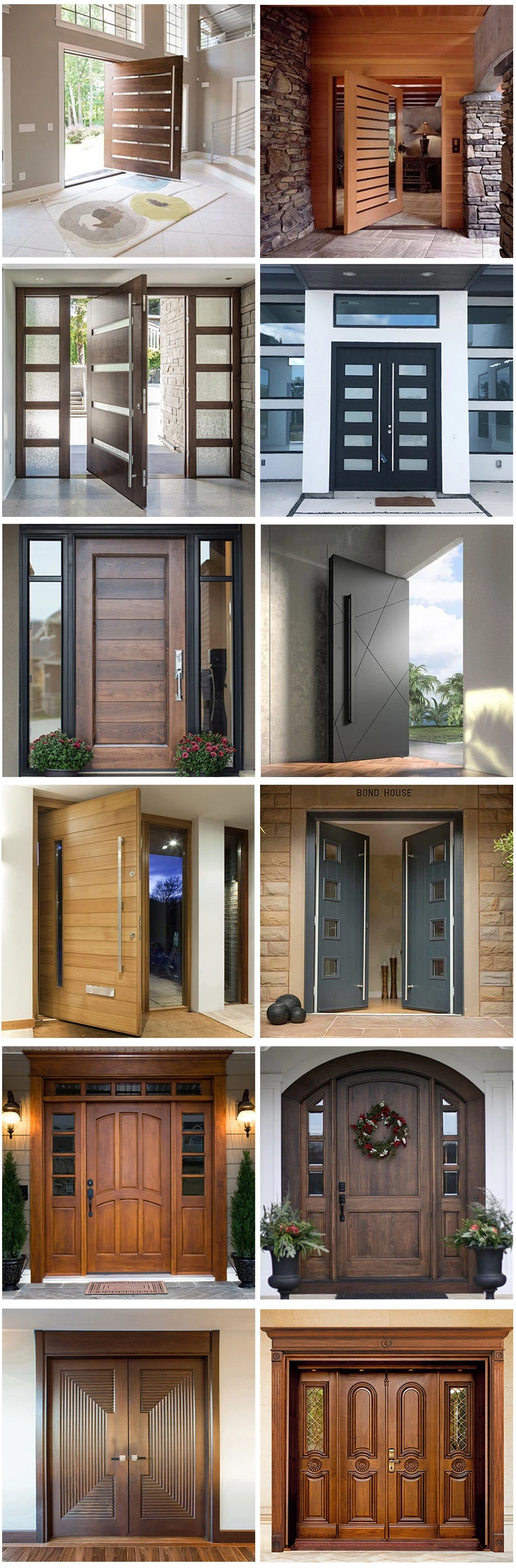 Orient Household Individual Entrance Door Exterior Cheap Price Double Doors Exterior Solid Wood French Doors