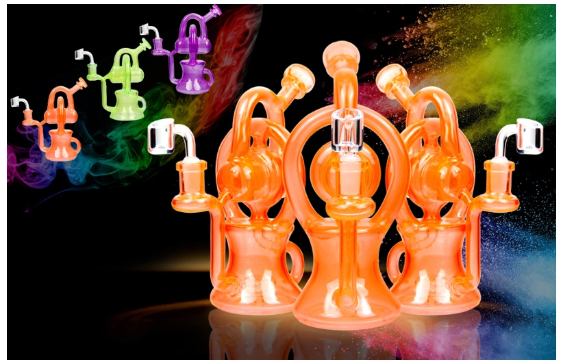 14&prime; &prime; Luminous Glass Pipe with Simpsons Picture Heady Beaker Smoke Water Pipes Dark in The Night