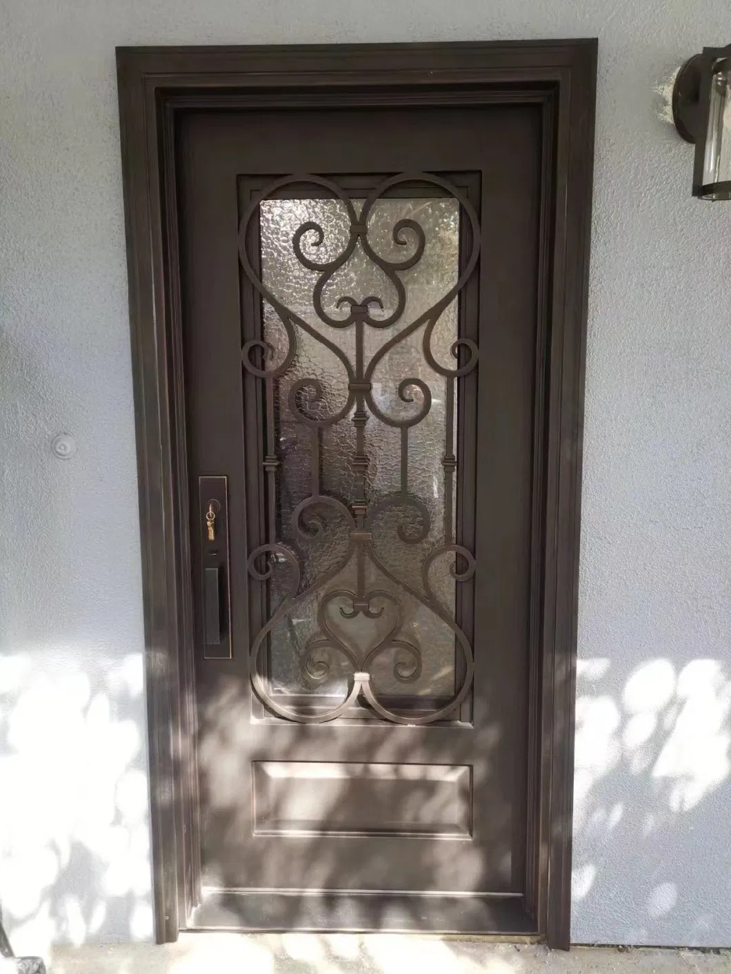 Single Iron Door with Side Lights on Both Sides with Size 98&quot;X65&quot;, Frame Depth 4 1/2&quot;