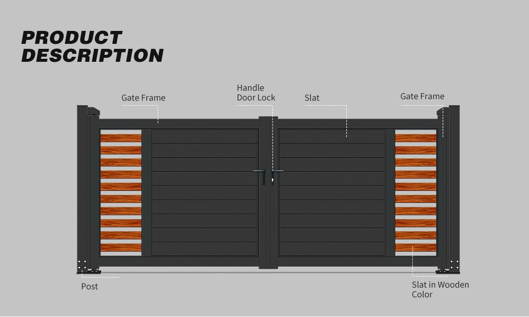 Modern House Front Double Door Security Entrance Doors with Fingerprint Lock