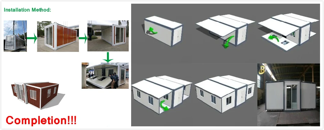 Tiny House Homes/Expandable Container House/Modular House/Small House/Prefab House/Container House 20FT 40FT 2 Bedrooms Open Side for Sale