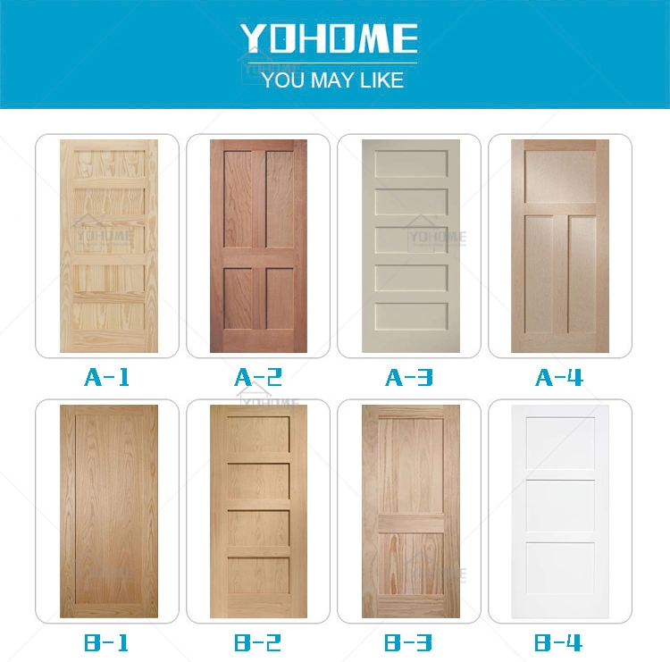 China Top Manufacturer Custom Paneled Solid Wood Shaker Door Shaker Oak Internal Door Shaker Primed Interior Wood Door Interior Shaker Door for Room