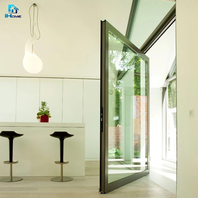 Large Exterior Front Design Aluminium Pivot Double Glass Door Prices