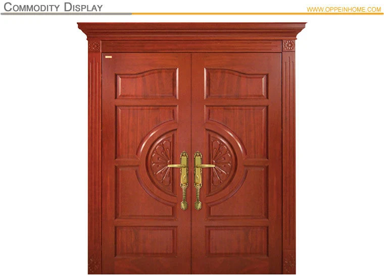 Guangzhou Double Swing Entry Interior Wood Door Solid Wooden Door