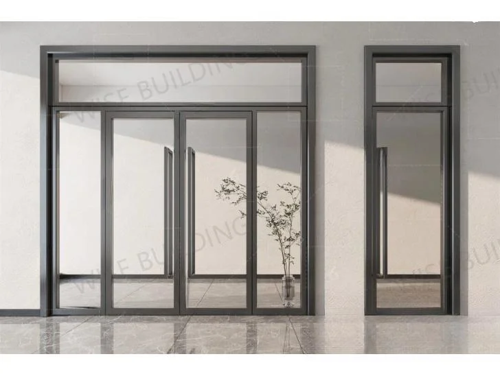 European Metal Frame Modern French Entrance Swing Aluminum Alloy Casement Doors Frame with Glass