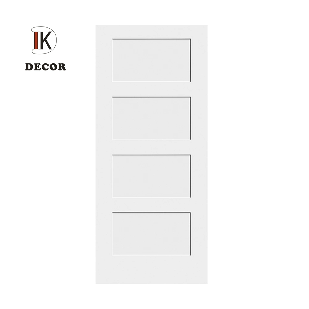Modern Design Internal White Primed Interior Wooden Shaker 4 Panel Door for House