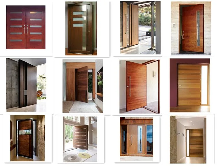 Solid Teak Wood Door Front Entry Single or Double Door for Villa