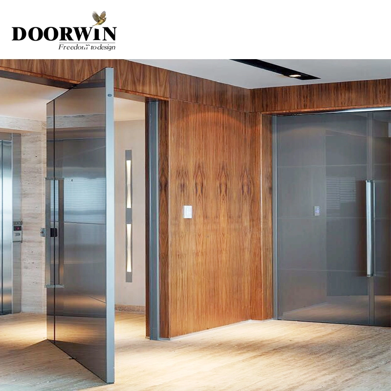 High Quality Exterior Brown Customized Double Glazing Front Designs Solid Wood Main Entrance Door