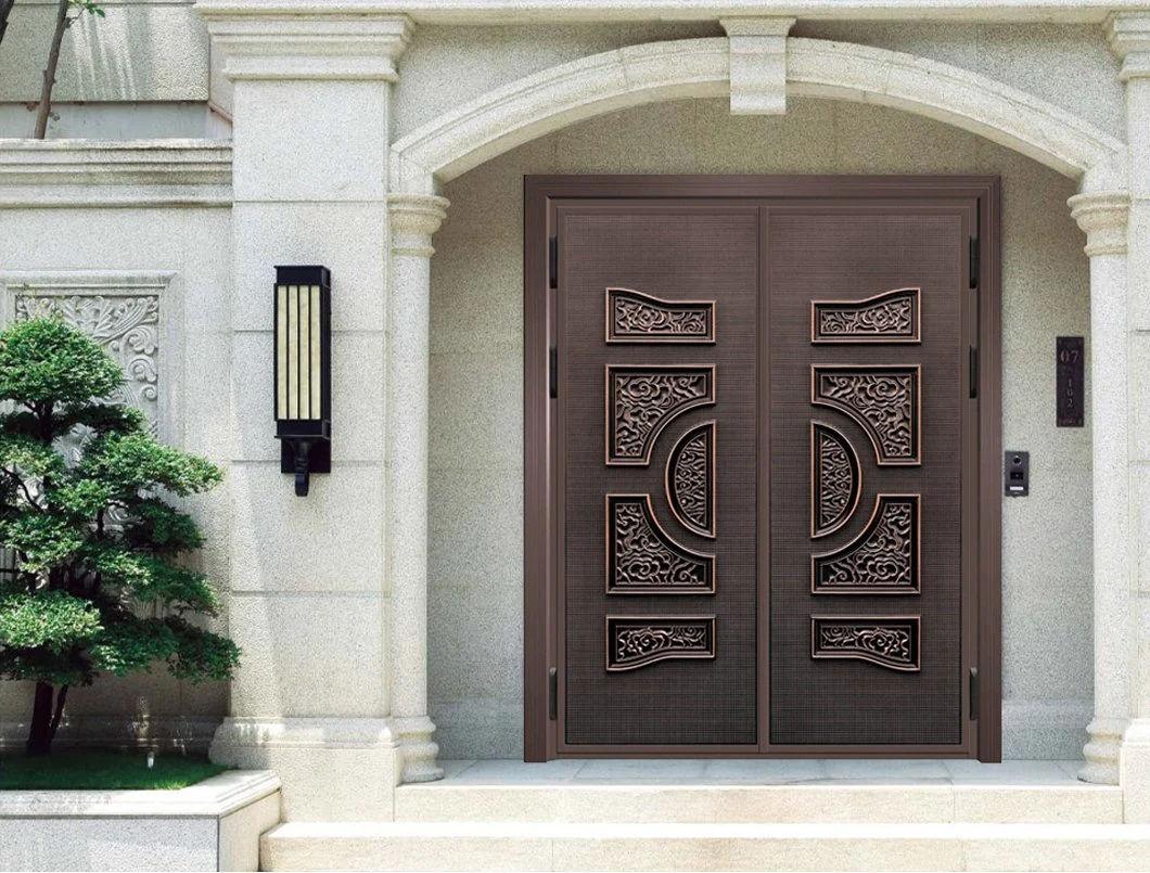 American Modern Design External Wood Door Pivot Very Big Solid Wood Entrance Door Walnut Wooden Main Doors