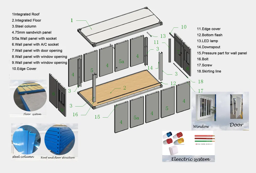 Customized Modular Expandable Container 2 Bedroom with Toilet Prefab Homes Expandable Container House