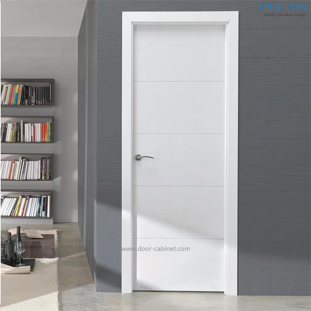 Cheap Sale Bamboo Colored Flat Wooden Internal PVC Panel Door