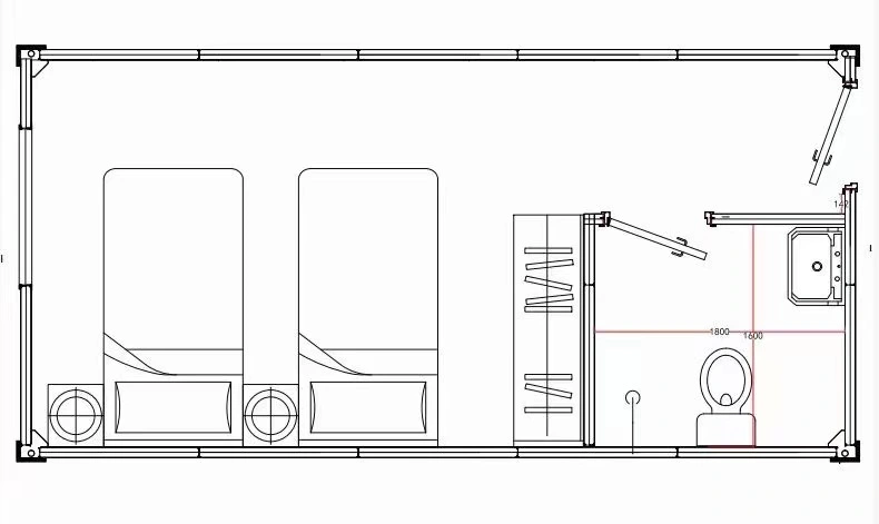 Customized Modular Expandable Container 2 Bedroom with Toilet Prefab Homes Expandable Container House