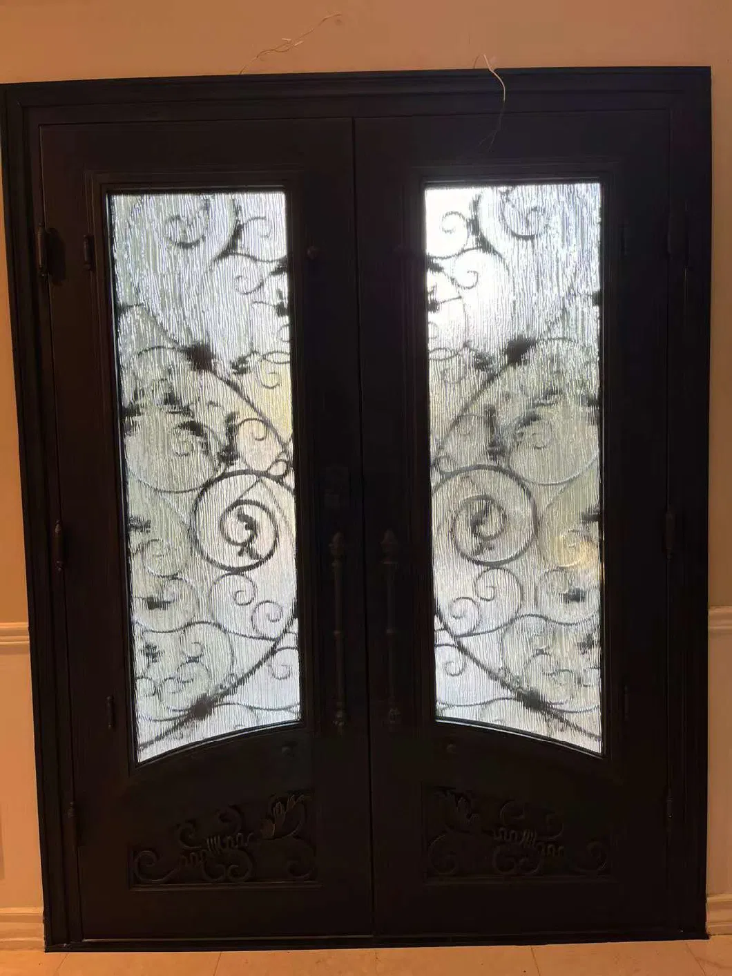 High Quality Metal Iron Glass Window and Door Interior Wrought Iron Grills Steel French Door
