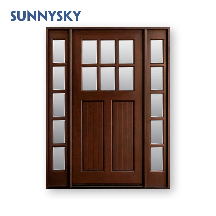 Modern Style External Install Glass Solid Wood Single Wooden Designs Door