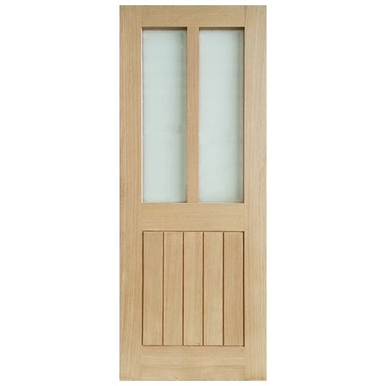 Mexicano 2 Light Wood Doors with Flat-Square Grooves for External Farmhouse