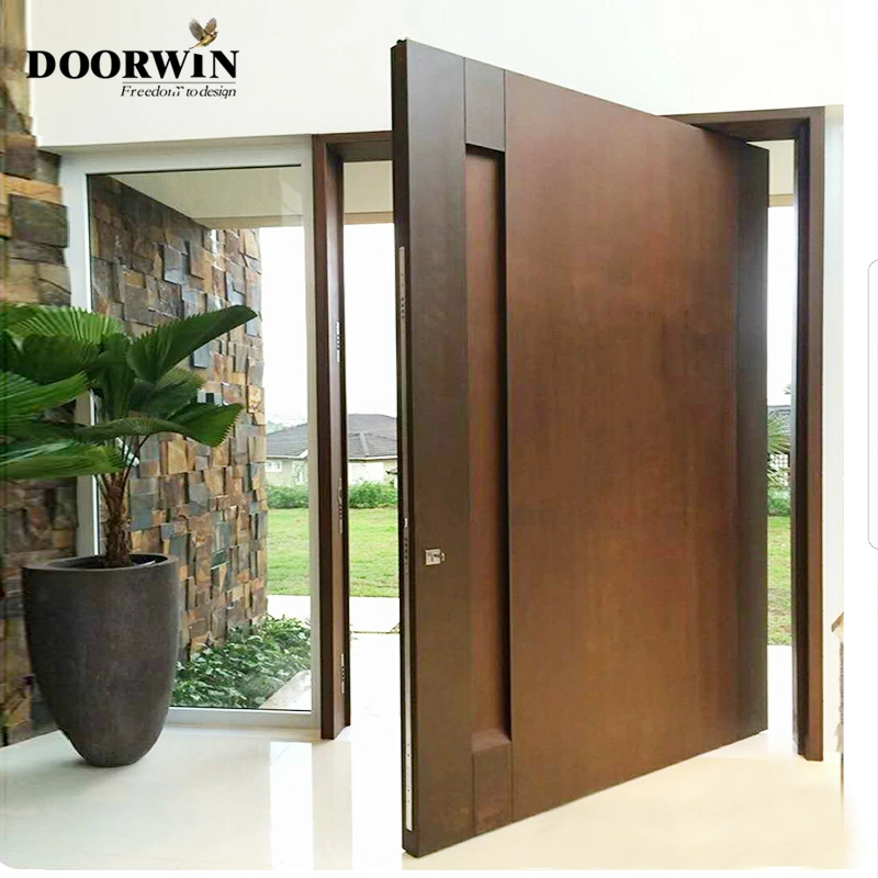 Doorwin Modern Custom Entry Wood Storm Commercial Exterior Wooden &amp; Timber Optional Insect Screen Front Residential Entry Doors Entrance Front Pivot Door