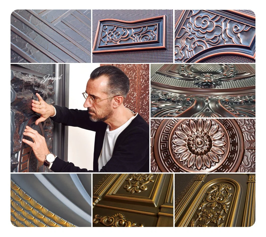 American Modern Design External Wood Door Pivot Very Big Solid Wood Entrance Door Walnut Wooden Main Doors
