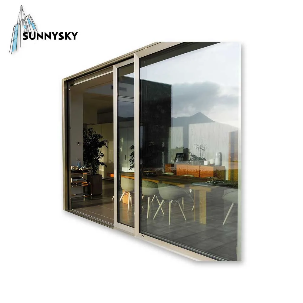 Manufacturer Customized Size Interior Soundproof Aluminum Bedroom Glass Sliding Door Panels with Screen